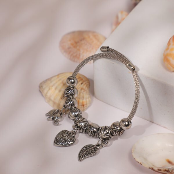 Heart Oxidised Bracelet