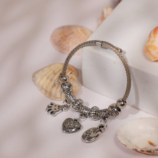 Heart Oxidised Bracelet