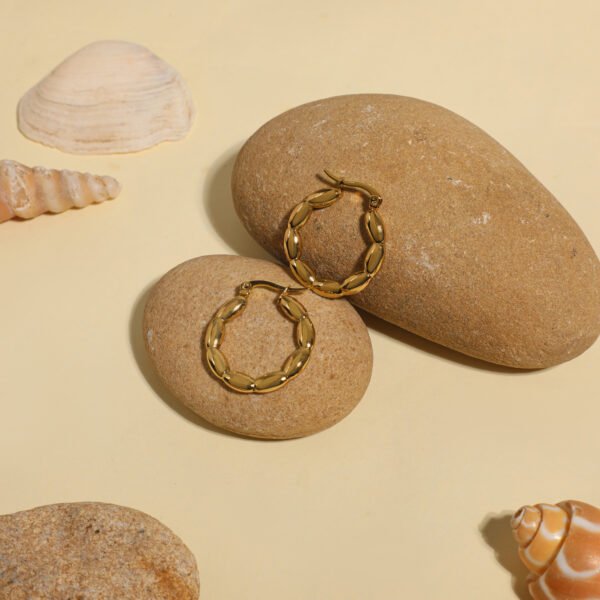 Gold Plated Woven Hoops